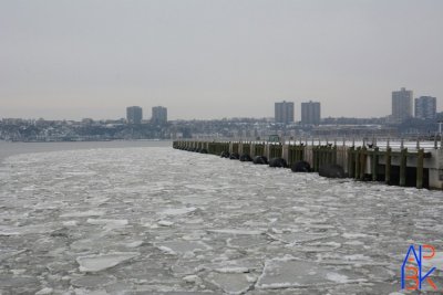 Hudson River frozen