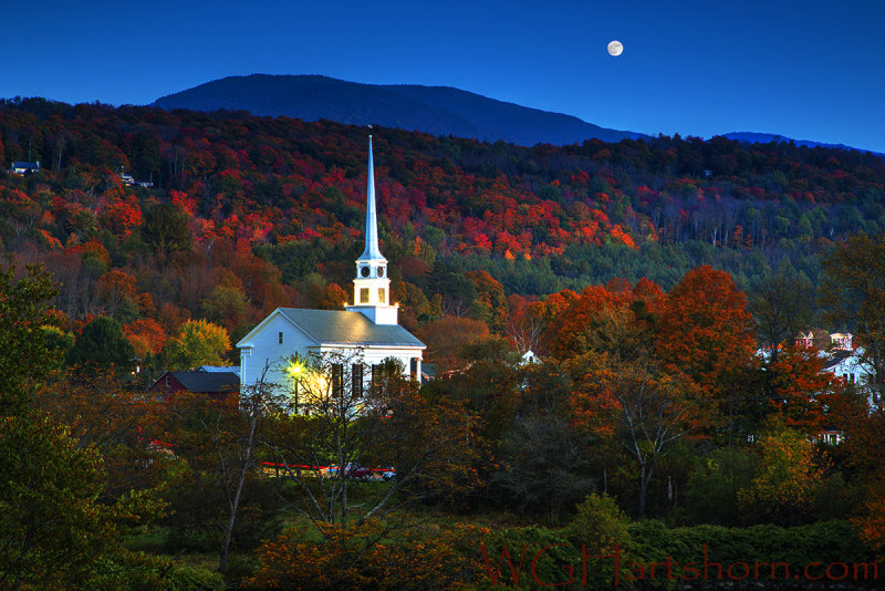 Autumn Moonrise Stowe Vermont