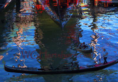 Venezia Gondoliers Abstract