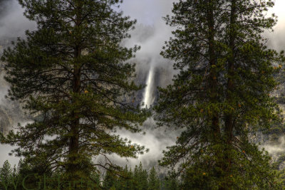 Yosemite Falls Misty Fog