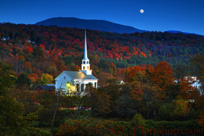Autumn Moonrise Stowe Vermont
