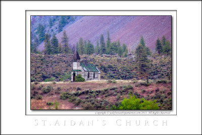 2011 - St. Aidan's Church of Pokhaist Village, View from the Rocky Mountaineer Train -  British Columbia - Canada