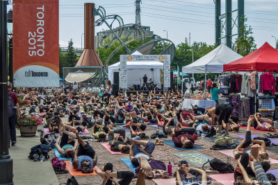 2015 - Outdoor Yoga on the Summer Solstice - Toronto Distillery District, Ontario - Canada