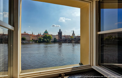 2015 - Looking out from the men's urinal at Café Cihelna, Prague - Czech Republic , Prague - Czech Republic