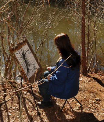 An Artist at the Pond