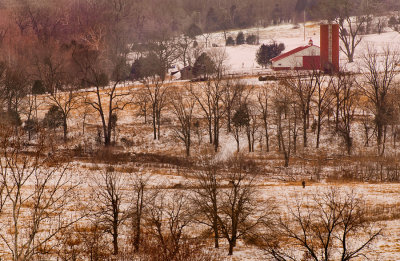 Farmer in the snow