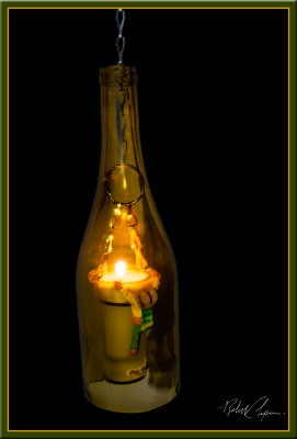 Bottle wine candle