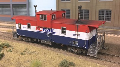 BCOL 1872 Custom Painted Overland Model brass caboose.