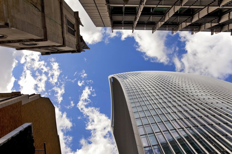 St. Margaret Pattens (top left), Walkie Talkie building (bottom right)