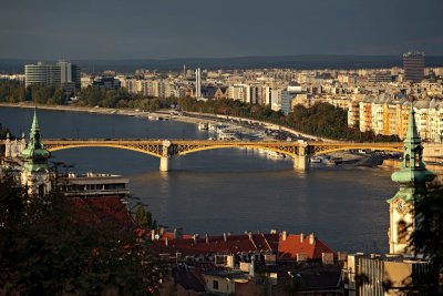 Danube river and Margaret Bridge (Margit hd)