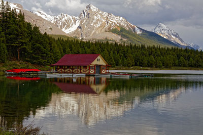 Leah and Samson Peaks, Maligne Lake