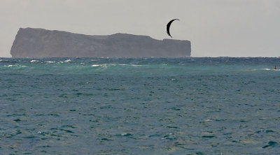 Para-sailing off Flat Island, from Lanikai Beach