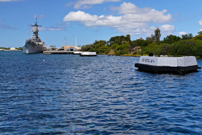 USS Missouri, behind battleship mooring pads