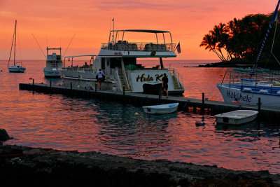 Sunset glow at Keauhou Bay