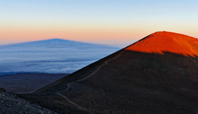 Mauna Kea's shadow projected against the distant atmosphere