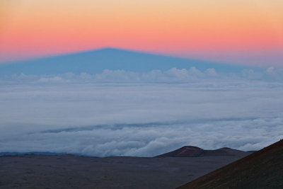 Mauna Kea's shadow projected against the distant atmosphere