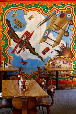 Mural in the Sky Rider Coffee Shop