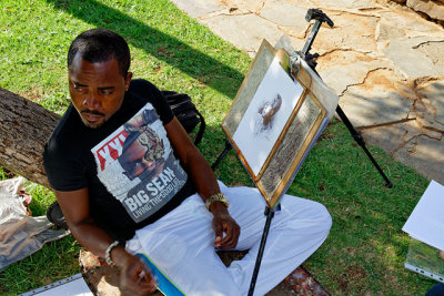 A street artist at the Union Buildings