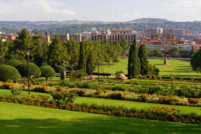 Overlooking the grounds of the Union Buildings