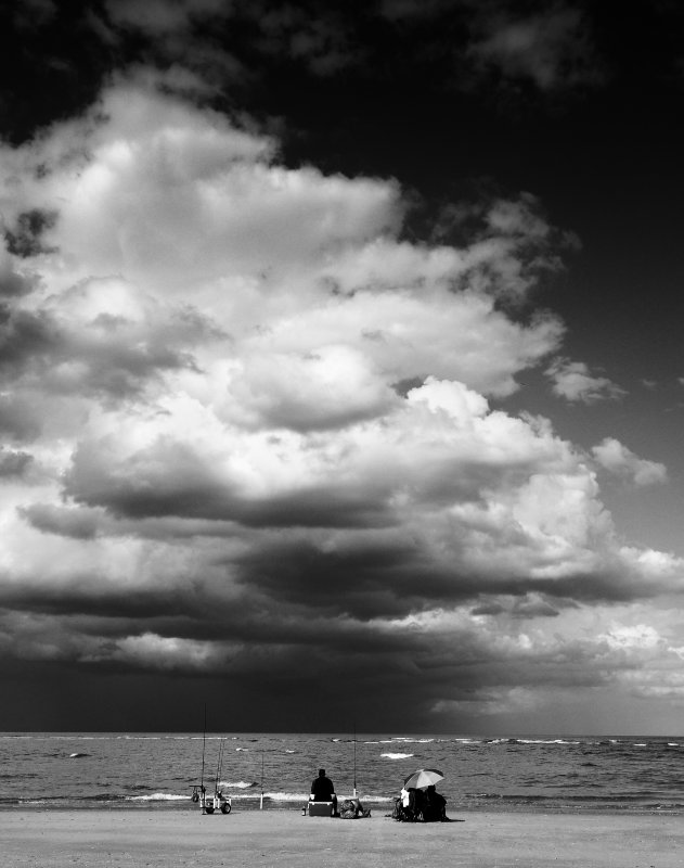 Rainbow Beach Umbrella bw.jpg