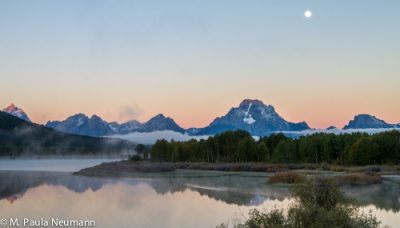 Early morning with moon setting