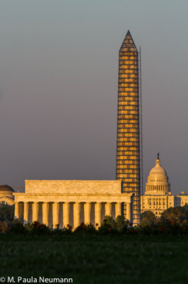 Lincoln Memorial, Washington Monument and Capital