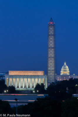 Lincoln Memorial, Washington Monument and Capital