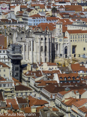 View of Elevator and Carmo Convent from Castle