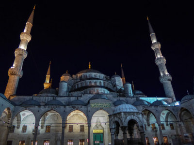 Blue Mosque at night