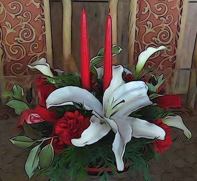 Christmas flowers and vase.jpg