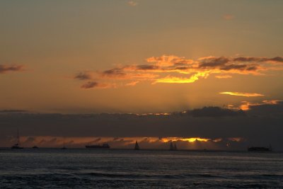 2.  A sunset at Waikiki Beach.