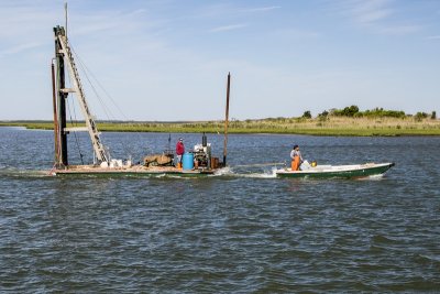 1. The Commodore's barge approaches.