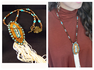 12.  Turquoise with cream fringe necklace.jpg