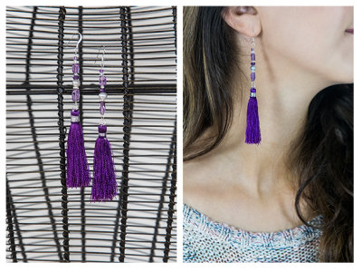 43.  Purple silk tassel earrings.jpg