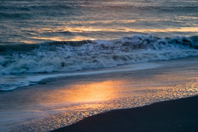 4.  Sunset on the beach at Beachview Cottages.
