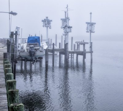 9.  A morning fog at Cotov's Landing, Beach Haven.