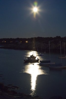 31.  A full moon over Rockport, MA.