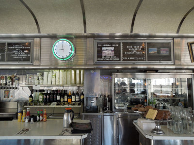 A 1940's vintage diner that was trucked here from Pennsylvania