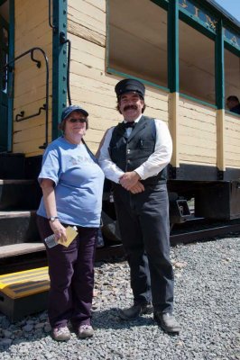 Judy with our conductor and guide