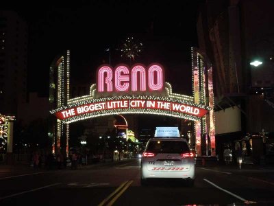 Reno's signature sign, in neon