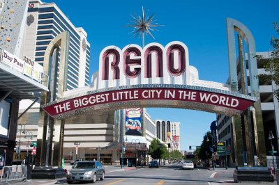 Reno biggest little city sign in daylight