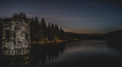 Midnight At Cod Beck Reservoir 