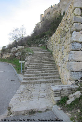 The stairs towards town