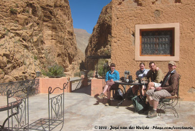 Our Moroccan travel party at a coffee break
