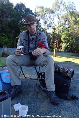 Rick sharing breakfast