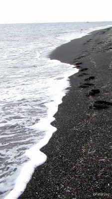 Black sand beach