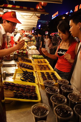 Beijing: Night food market.