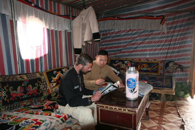 Everest Base Camp: inside a tent