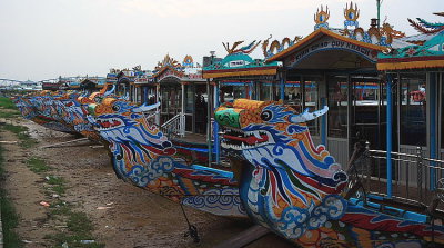 Ferry boats awaiting passengers