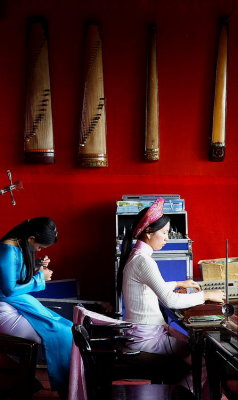 Silk embroidery village